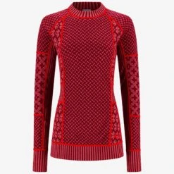 Kari Traa - Smekker Long Sleeve Baselayer - 100% Merino Wool(Kari Traa Smekker Long Sleeve Baselayer 100 Merino Wool Fw23 Femme 622682) -Lecoureur Nordique Soldes 622682 rouge product 1